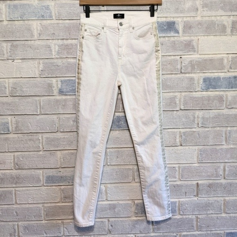 7 For All Mankind Women's Skinny Jeans - White